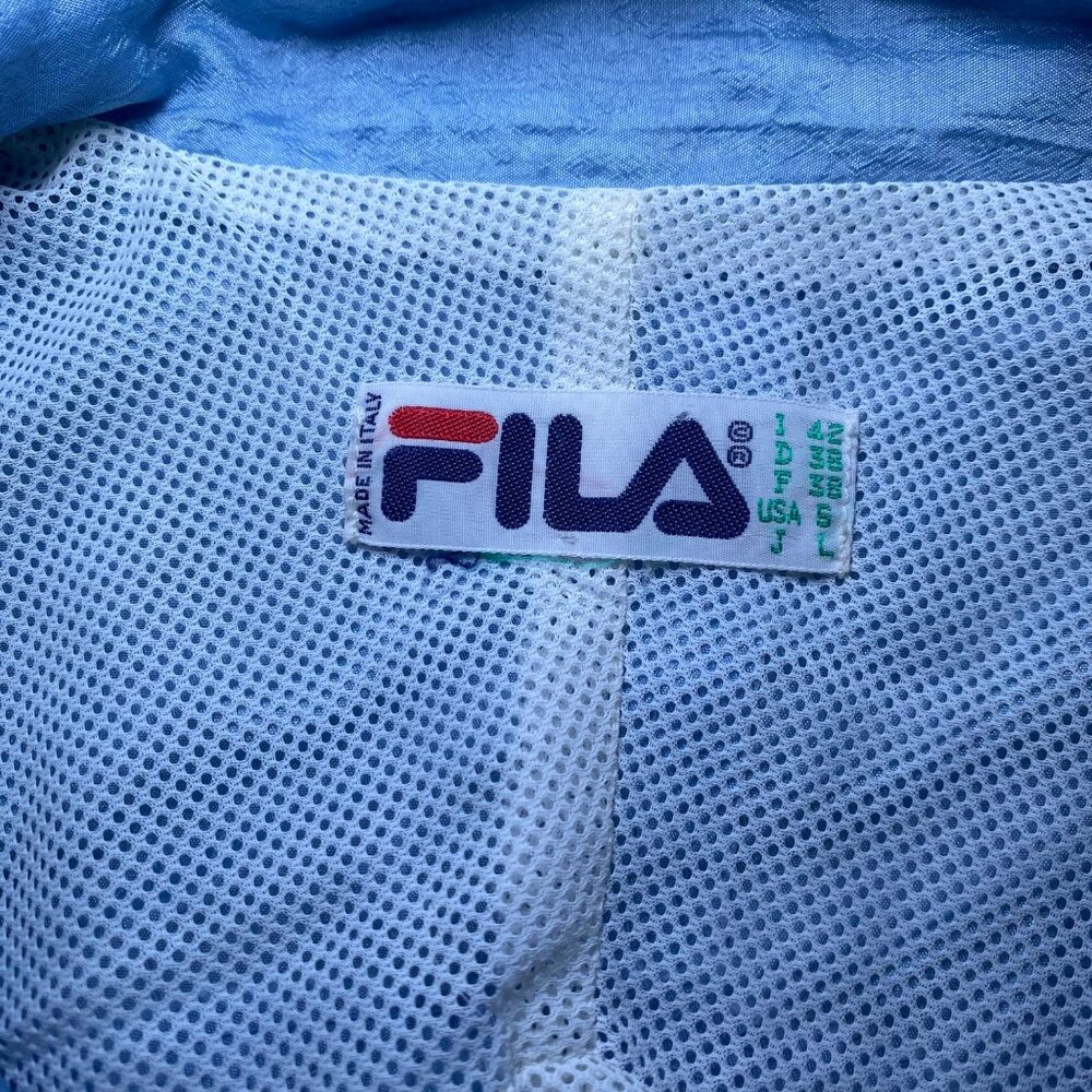 Fila Vintage Womens Light Blue Adjustable Gathered Sleeve Jacket Y2K Casual - Picture 3 of 7